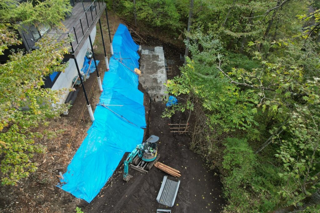 砕石かご施工状況写真