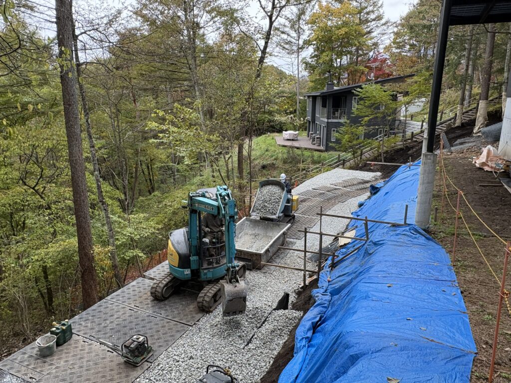 砕石かご4段目施工